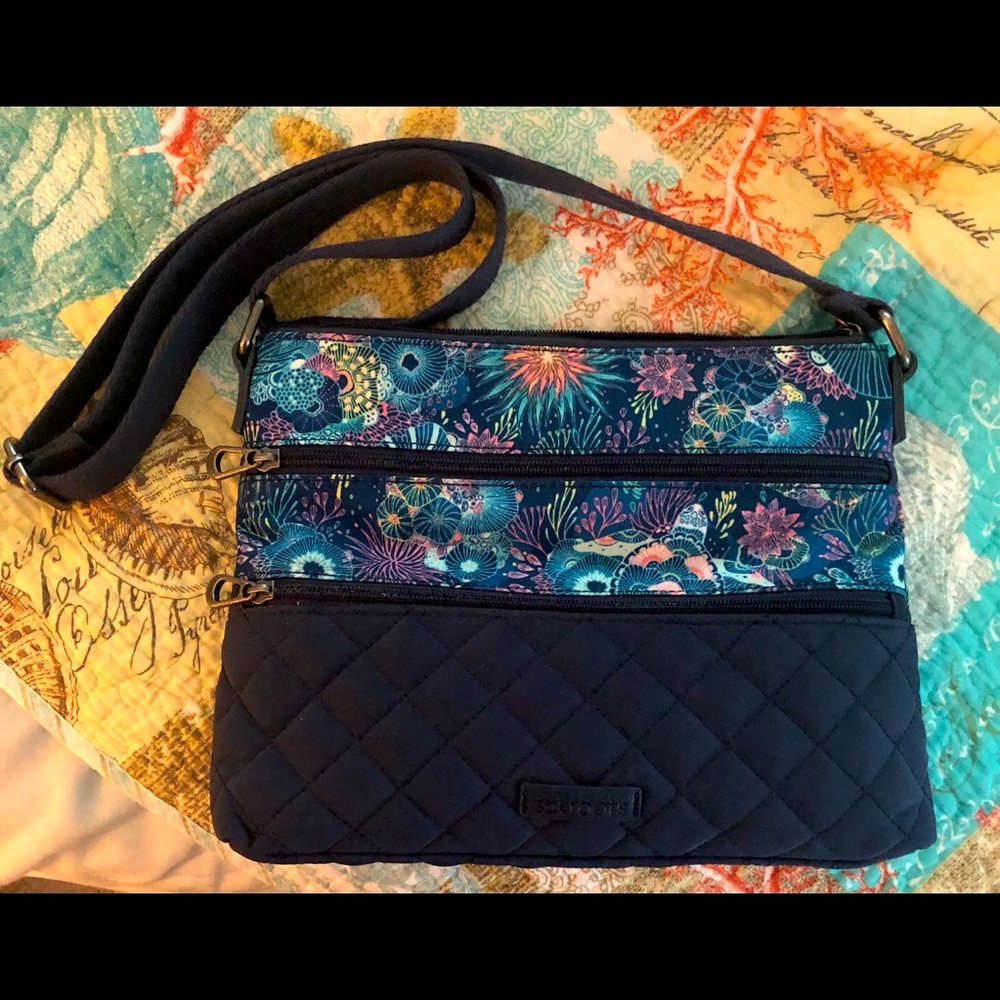 NWOT SakRoots Royal Blue Seascape crossbody purse